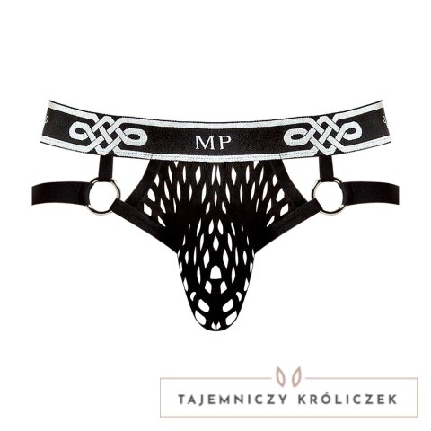 Male Power Diamond Mesh Jock Ring LXL z otwartym tyłem czarny Male Power