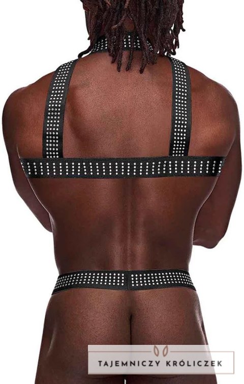 Male Power Elastic Harness - Uprząż z paskami i metalowymi elementami Male Power