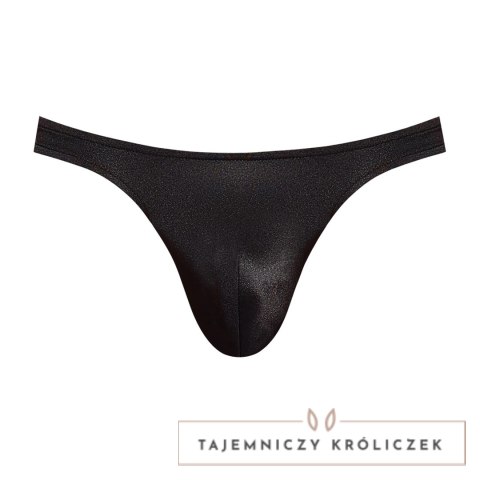 Male Power LXL Satin Spandex Stringi męskie komfortowe czarne Male Power