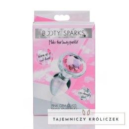 XR Brands Booty Sparks Szklany korek z rożowym kryształem S XR Brands