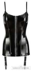 Black Level Gorset Winylowy XL z Zamkiem, Regulowane Ramiączka, Czarny Black Level