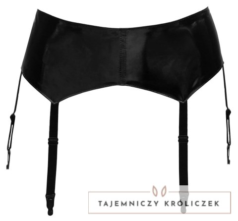 Black Level Pas do pończoch winylowy czarny XL, 6 regulowanych szelek Black Level