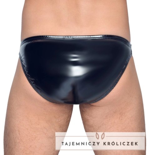 Black Level Slipy męskie XL czarny winylowy połysk z zamkiem Black Level