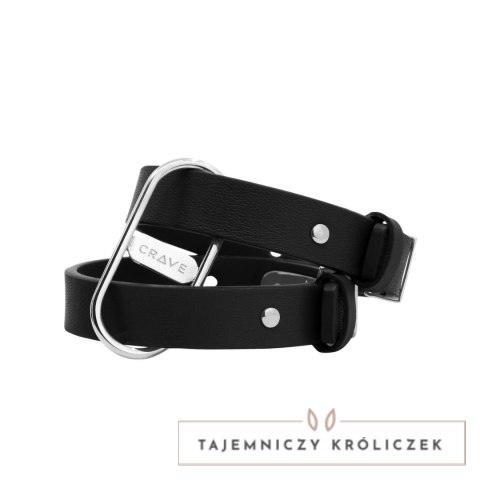 Crave ICON Cuffs mankiety czarne ze srebrem eleganckie stal nierdzewna Crave