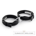 Crave ICON Cuffs mankiety czarne ze srebrem eleganckie stal nierdzewna Crave