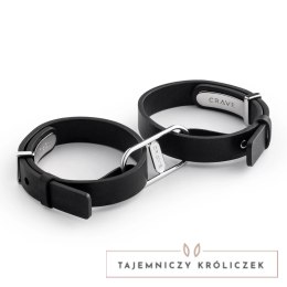 Crave ICON Cuffs mankiety czarne ze srebrem eleganckie stal nierdzewna Crave