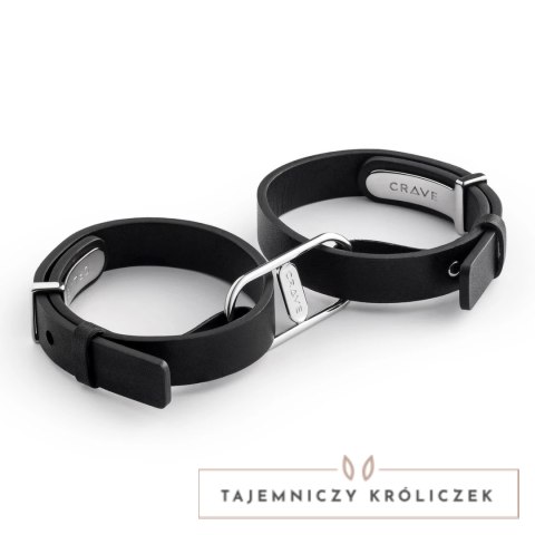 Crave ICON Cuffs mankiety czarne ze srebrem eleganckie stal nierdzewna Crave