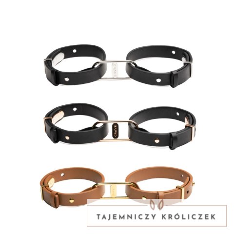 Crave ICON Cuffs mankiety czarne ze srebrem eleganckie stal nierdzewna Crave