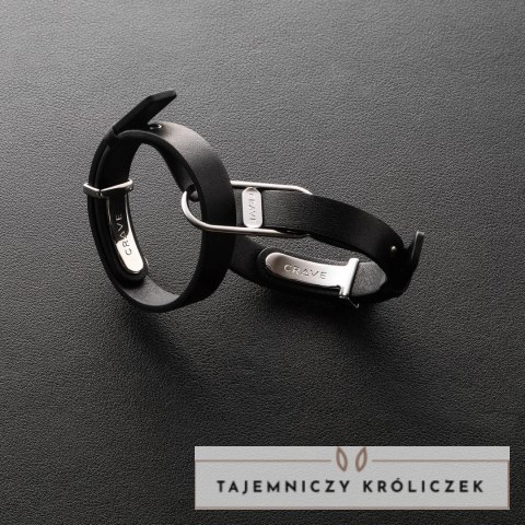 Crave ICON Cuffs mankiety czarne ze srebrem eleganckie stal nierdzewna Crave
