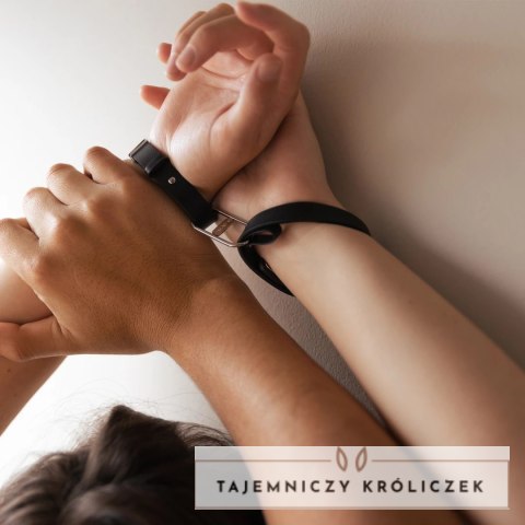 Crave ICON Cuffs mankiety czarne ze srebrem eleganckie stal nierdzewna Crave
