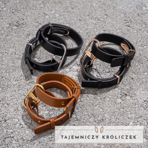 Crave ICON Cuffs mankiety czarne ze srebrem eleganckie stal nierdzewna Crave