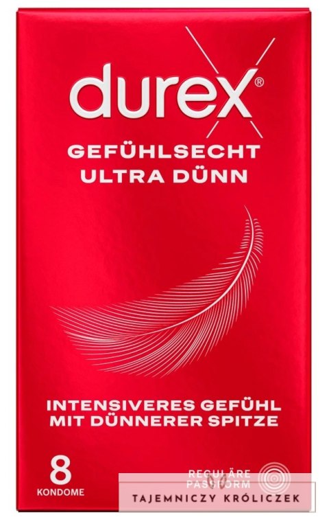 Durex Gefuhlsecht Ultra Prezerwatywy Lateksowe 20% Cieńsze 8 szt. Durex