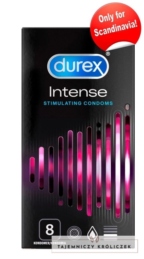 Durex Intense - prezerwatywy z żebrowaniem i wypustkami 8 sztuk Durex