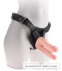 King Cock Plus Duo Model 24 cm jasny - podwojny system intymny TPE z przyssawką King Cock