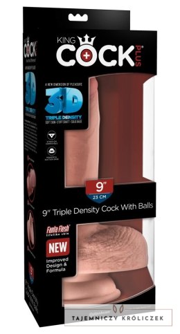 King Cock Plus model anatomiczny z przyssawką 23 cm jasny beż King Cock