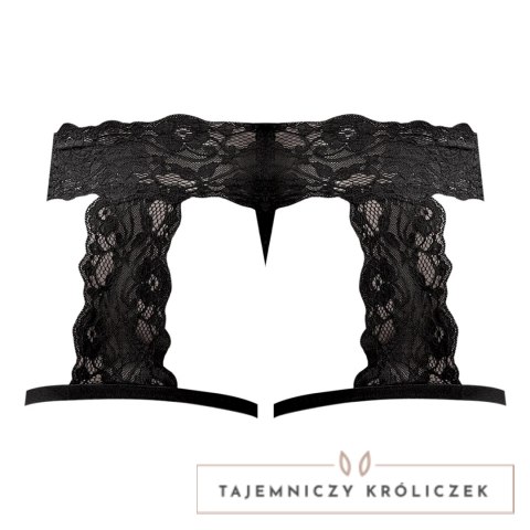 Male Power Scandal-Lace Stringi z ozdobnymi pasami L/XL czarne Male Power
