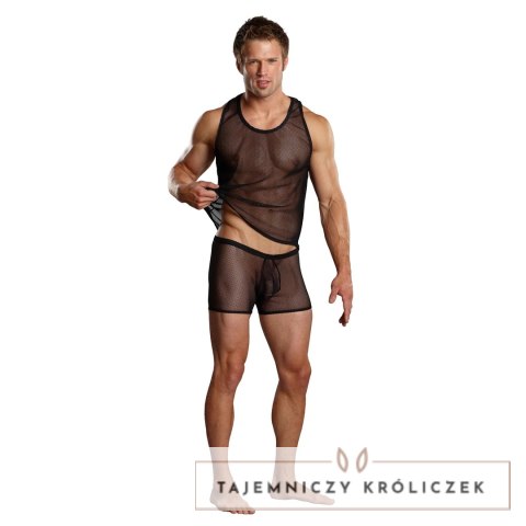 Male Power Stretch Net Tank Top L/XL czarny siateczkowy Male Power