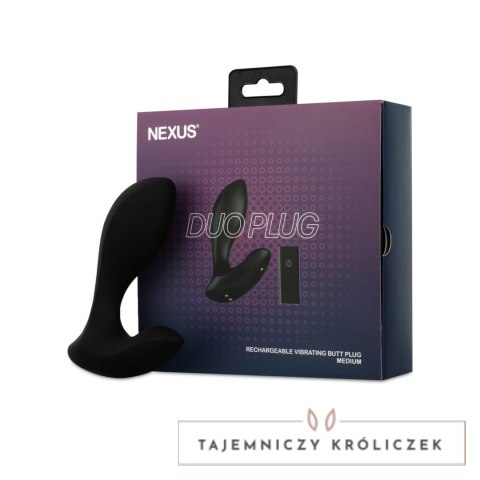 Nexus Duo Plug czarny - silikonowy model wibrujący z pilotem bezprzewodowym Nexus