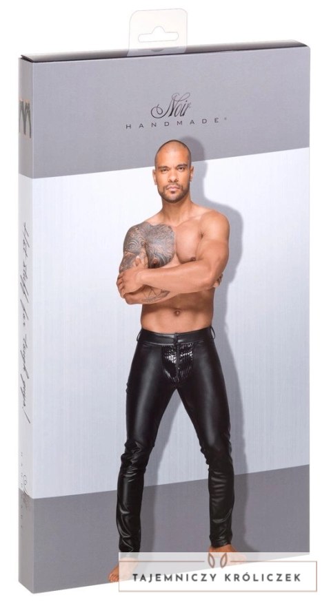 Noir Spodnie Power Wet Look Męskie Matowe Czarne XL Noir