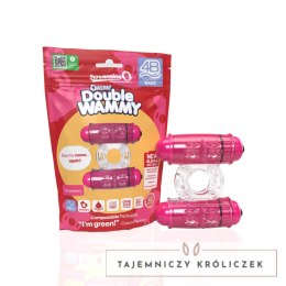 The Screaming O Double Wammy Pink - podwojny wibrujący pierścień SEBS The Screaming O