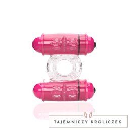 The Screaming O Double Wammy Pink - podwojny wibrujący pierścień SEBS The Screaming O