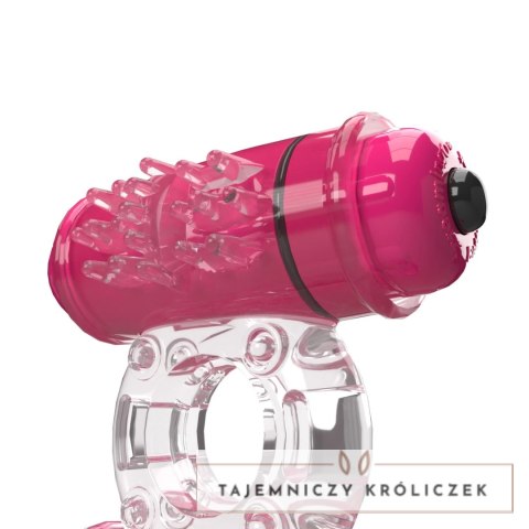 The Screaming O Double Wammy Pink - podwojny wibrujący pierścień SEBS The Screaming O