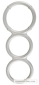 You2Toys Metallic Silicone - potrojny pierścień anatomiczny, srebrny You2Toys