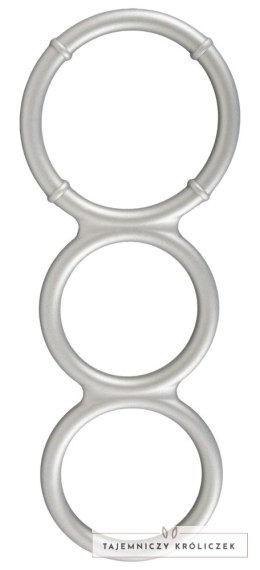 You2Toys Metallic Silicone - potrojny pierścień anatomiczny, srebrny You2Toys