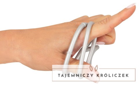 You2Toys Metallic Silicone - potrojny pierścień anatomiczny, srebrny You2Toys