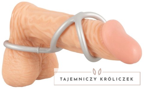 You2Toys Metallic Silicone - potrojny pierścień anatomiczny, srebrny You2Toys