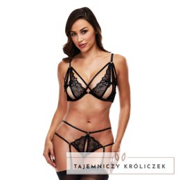 Baci Zestaw koronkowy z podwiązkami M/L czarny - stylowa bielizna Baci Lingerie