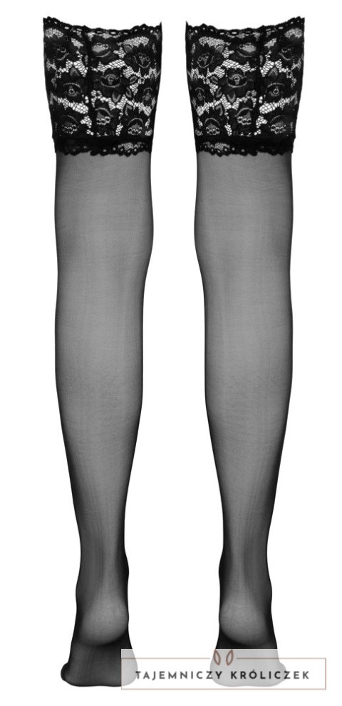 Cottelli Legwear Pończochy Czarny Szeroki Koronkowy Top M/L Cottelli