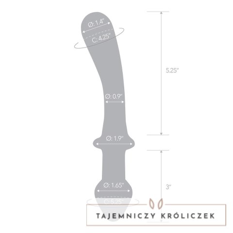 Glas Double Play Szklany model intymny dwustronny 24 cm przezroczysty Glas