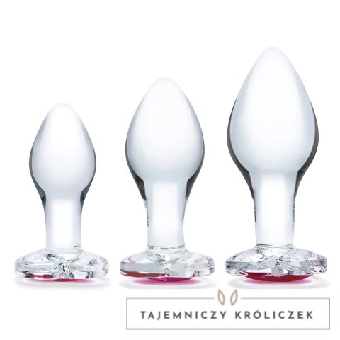 Glas Heart Jewel Set szklane zatyczki anatomiczne 3 rozmiary Glas