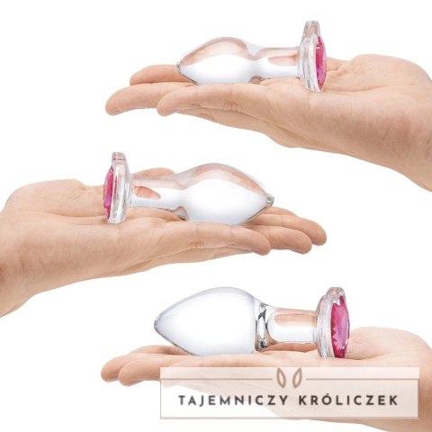 Glas Heart Jewel Set szklane zatyczki anatomiczne 3 rozmiary Glas
