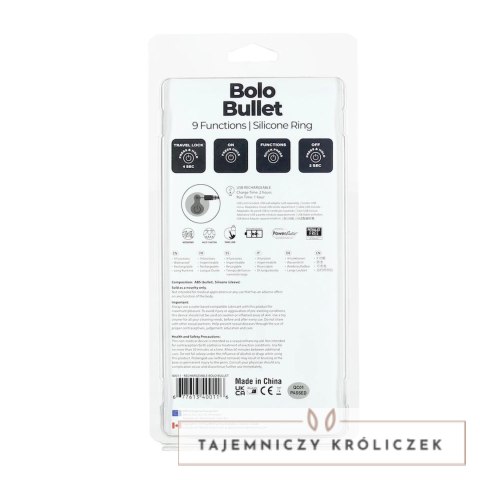 PowerBullet Bolo Czarny - Regulowany Pierścień Wibrujący USB, 9 Trybow PowerBullet