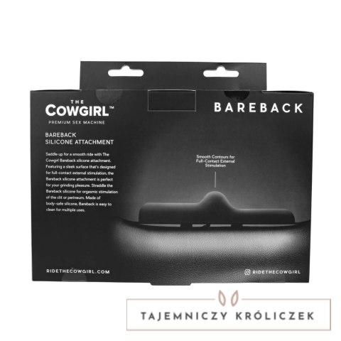 The Cowgirl Bareback - Czarna nakładka silikonowa do siedziska The Cowgirl