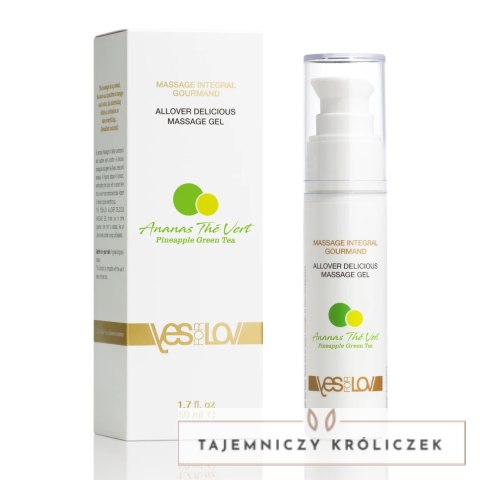 YESforLOV Allover Delicious Żel do Masażu Ananas Zielona Herbata 50ml YESforLOV