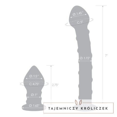 Glas Double Penetration Set - Zestaw szklanych akcesoriow spiralnych Glas