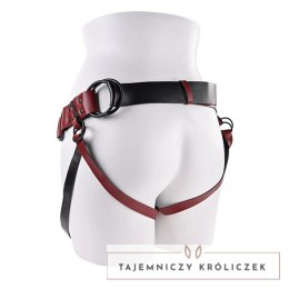 Sportsheets Saffron Monte Uprząż Strap-On Czerwona, regulowana, skora eco Sportsheets