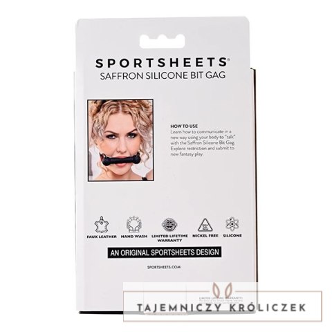 Sportsheets Saffron silikonowy knebel bit czerwony regulowany Sportsheets