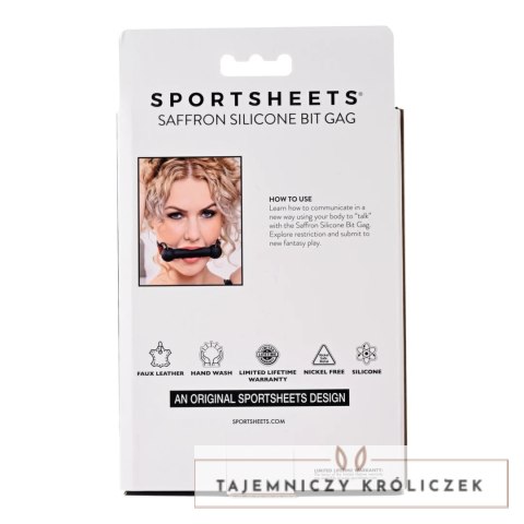 Sportsheets Saffron silikonowy knebel bit czerwony regulowany Sportsheets
