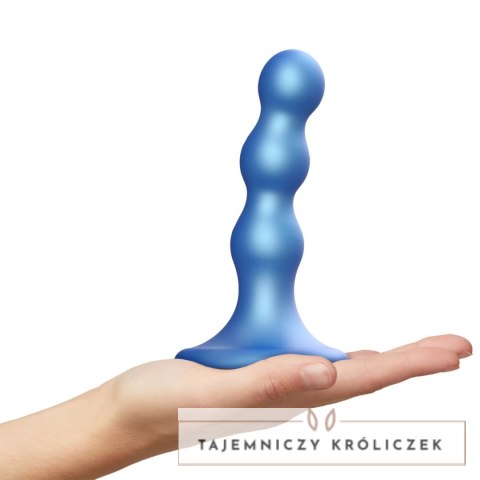 Strap-On-Me Balls Plug Metallic Blue S - silikonowy, przyssawka, 12,5 cm Strap-On-Me