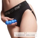 Strap-On-Me Balls Plug Metallic Blue S - silikonowy, przyssawka, 12,5 cm Strap-On-Me