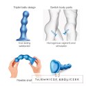 Strap-On-Me Balls Plug Metallic Blue S - silikonowy, przyssawka, 12,5 cm Strap-On-Me