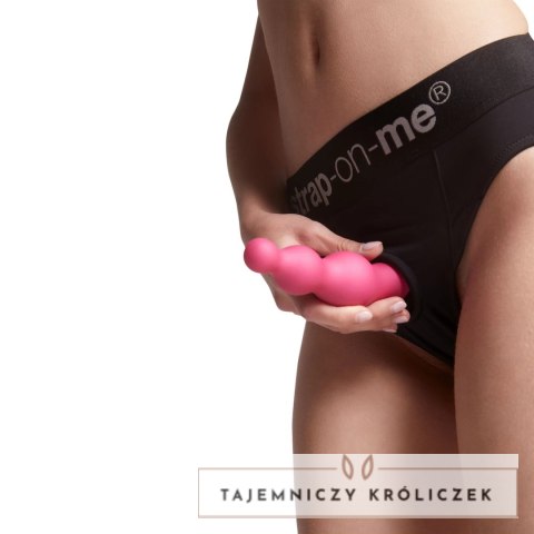 Strap-On-Me Beads Plug Metallic Raspberry Pink L silikonowy 14,8 cm Strap-On-Me