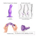 Strap-On-Me Curvy Plug Metallic Purple L silikonowy z mocną przyssawką 15 cm Strap-On-Me