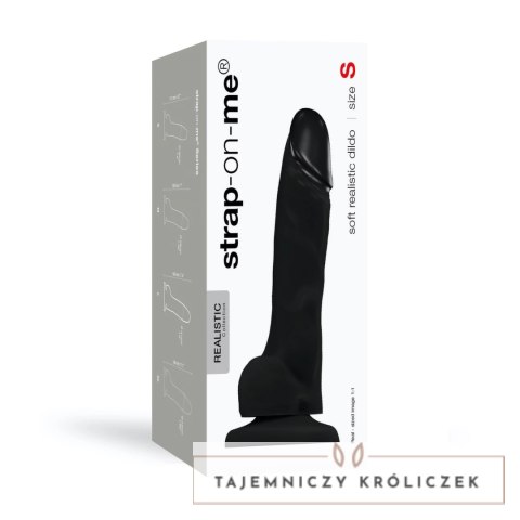 Strap-On-Me Soft Realistic Dildo Black M silikonowy uchwyt 18cm Strap-On-Me