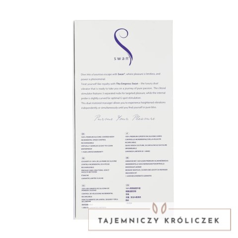 Swan The Empress Swan masażer dwusilnikowy silikonowy 20,5 cm fioletowy Swan