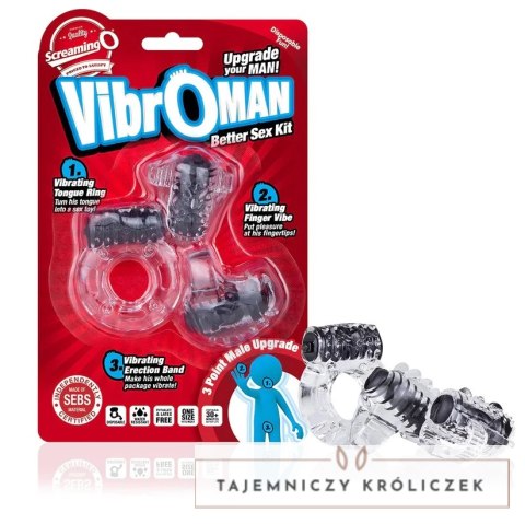 The Screaming O VibroMan - Zestaw Trojpierścieniowy Wibrujący SEBS The Screaming O